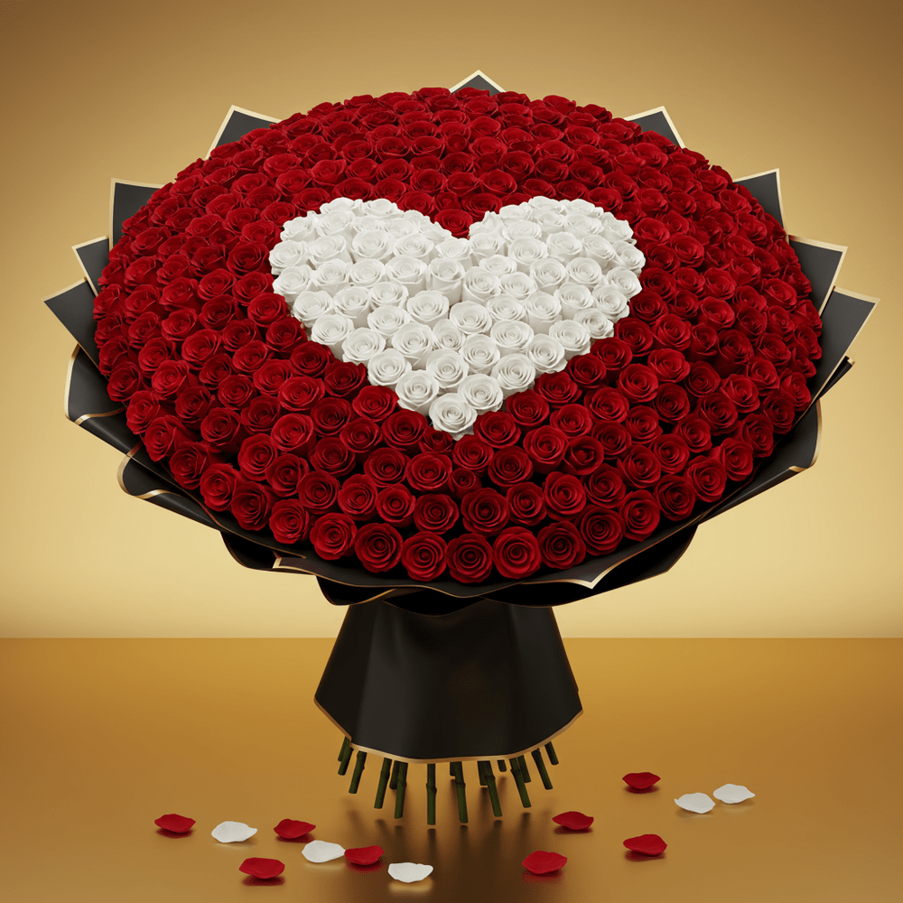 251 Heart Luxury Roses - DELUXY