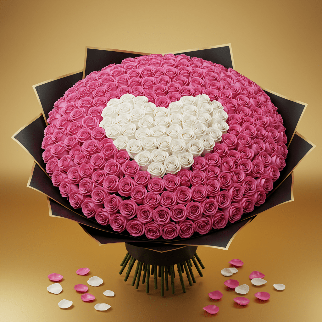 251 Heart Luxury Roses - DELUXY