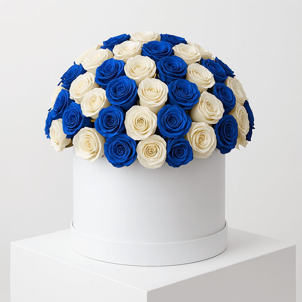 Cappelliera Rose Bianche e Blu - DELUXY