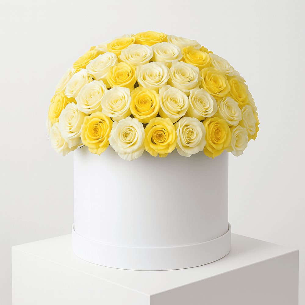 Cappelliera Rose Bianche e Gialle - DELUXY