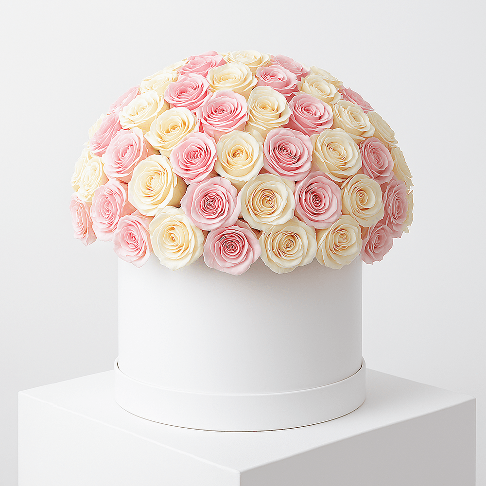 Cappelliera Rose Bianche e Rosa - DELUXY