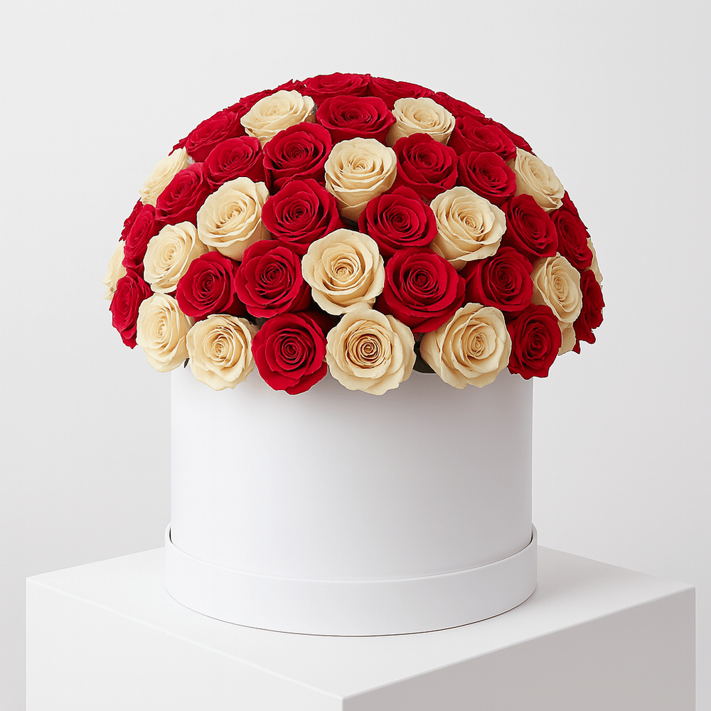 Cappelliera Rose Bianche e Rosse - DELUXY