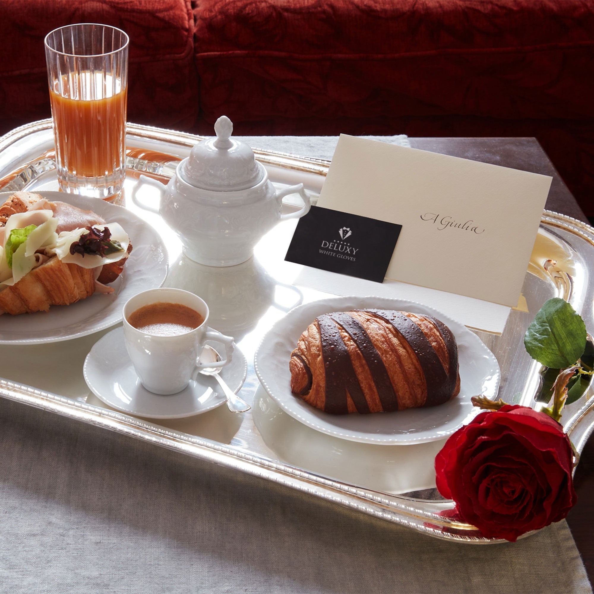 Colazione Love You con rosa e biglietto - DELUXY