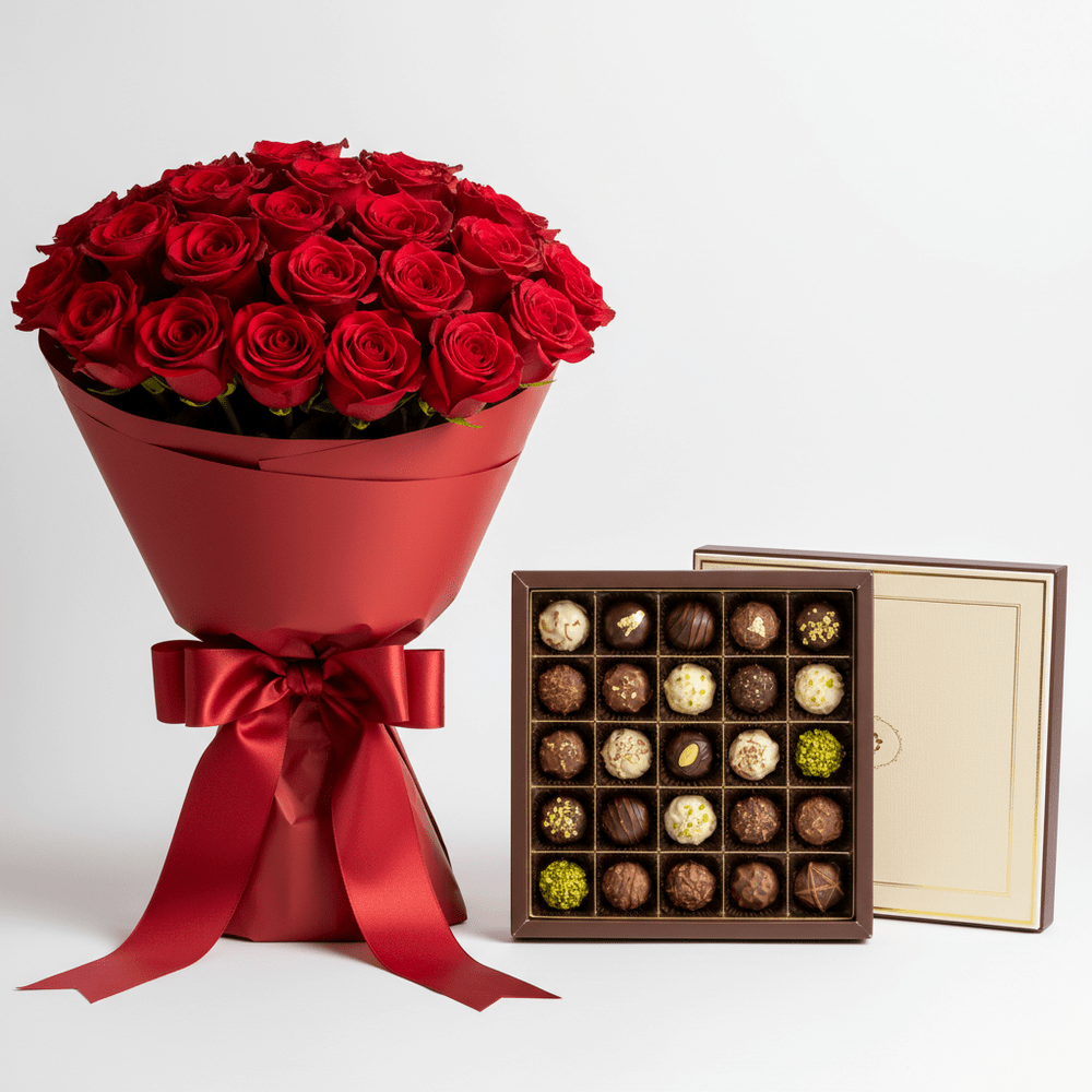 Rose Rosse e Praline d'Autore - DELUXY