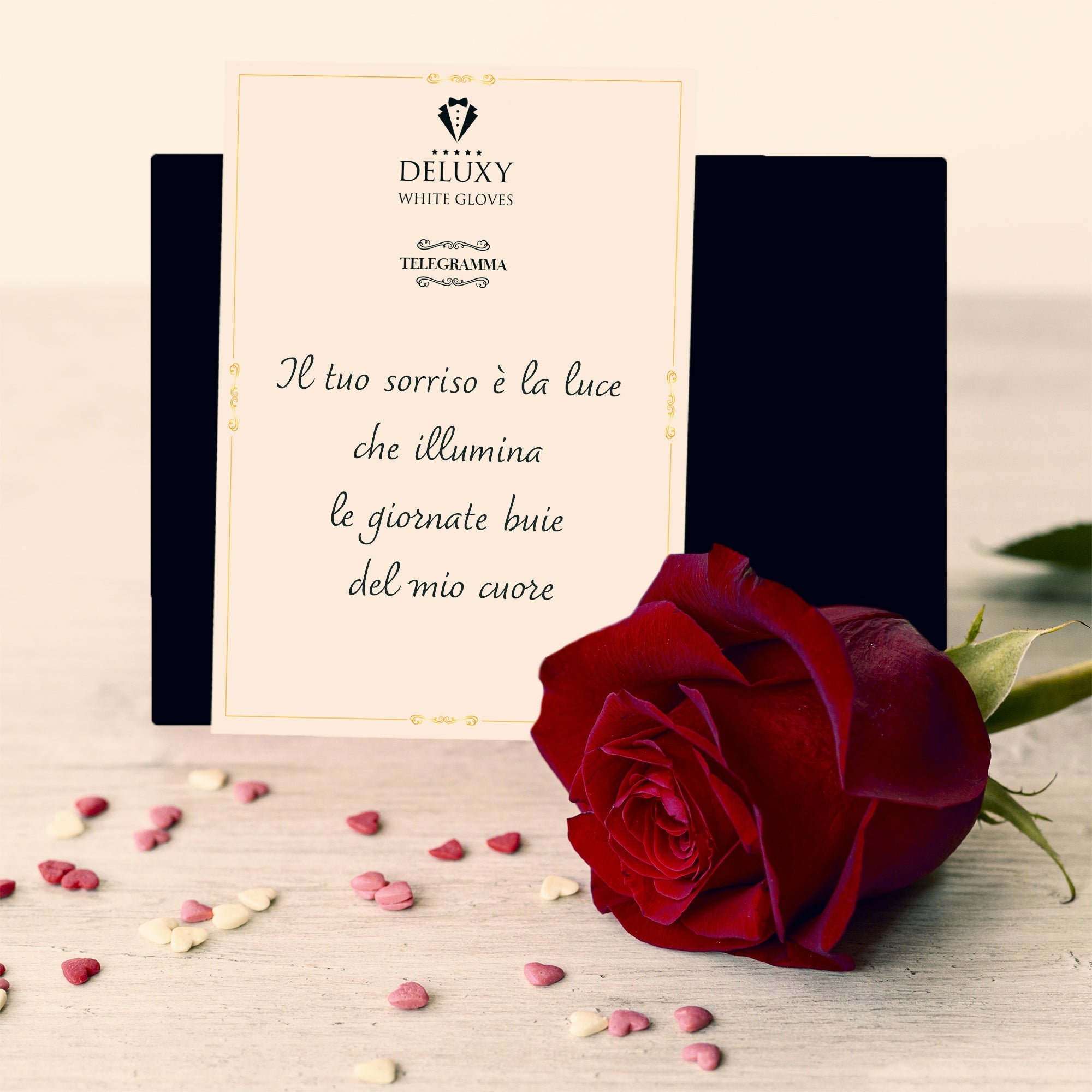 Telegramma d'amore con rosa - DELUXY