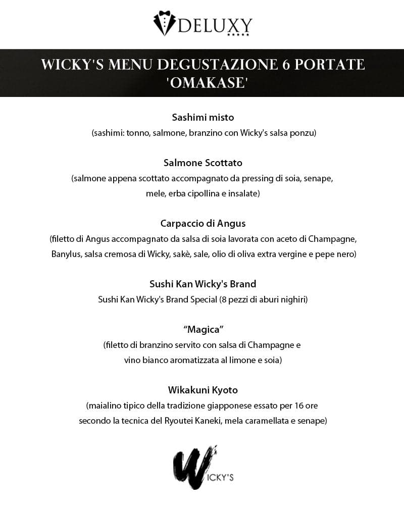 Wicky's Menu Degustazione 6 Portate 'Omakase' - DELUXY