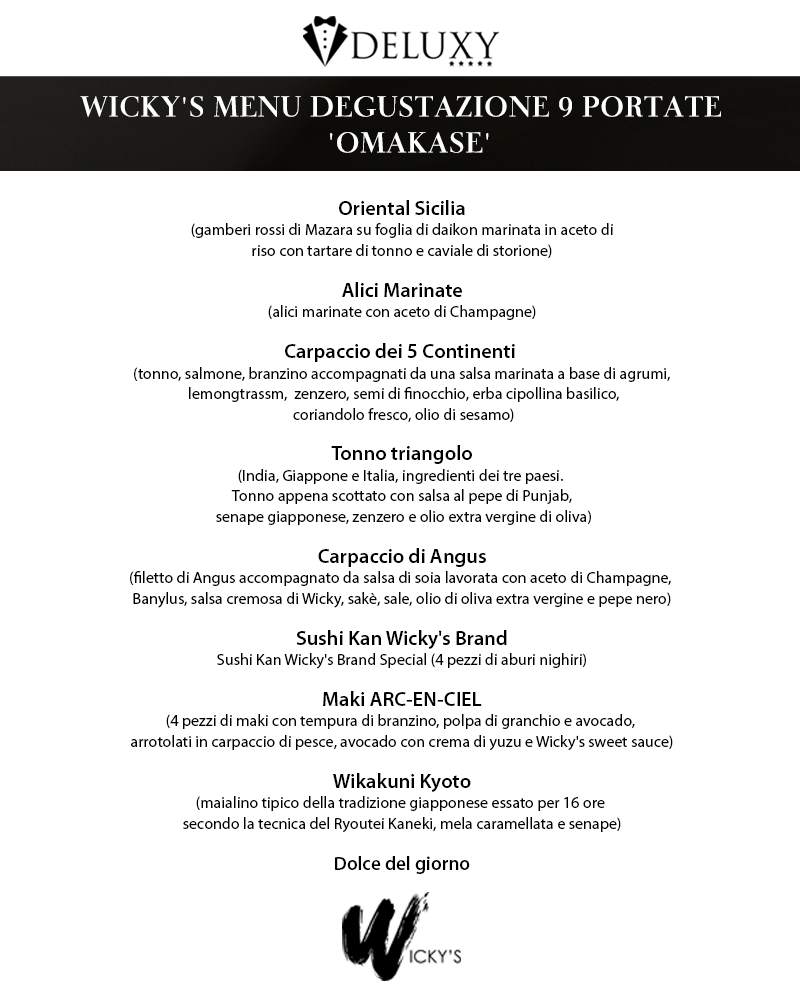 Wicky's Menu Degustazione 9 Portate 'Omakase' - DELUXY
