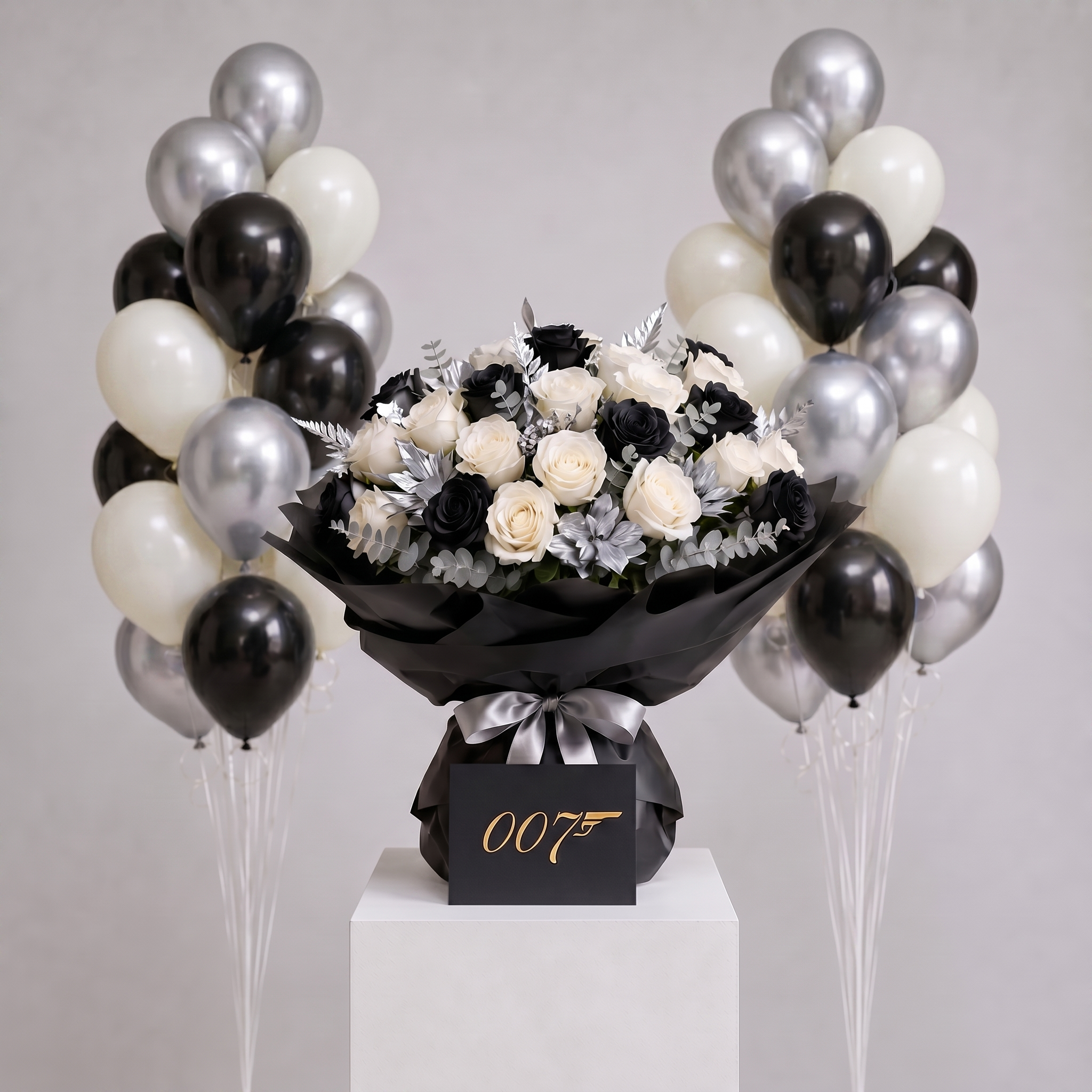 Set James Bond - Bouquet, Torta e Palloncini