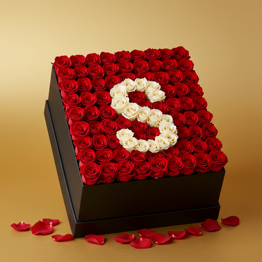 105 Letter Roses Hatbox - DELUXY