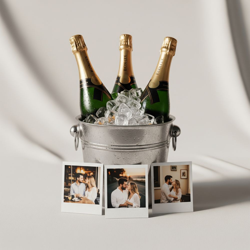 3 Champagne e 3 Polaroid – Originali Deluxy, Deluxy