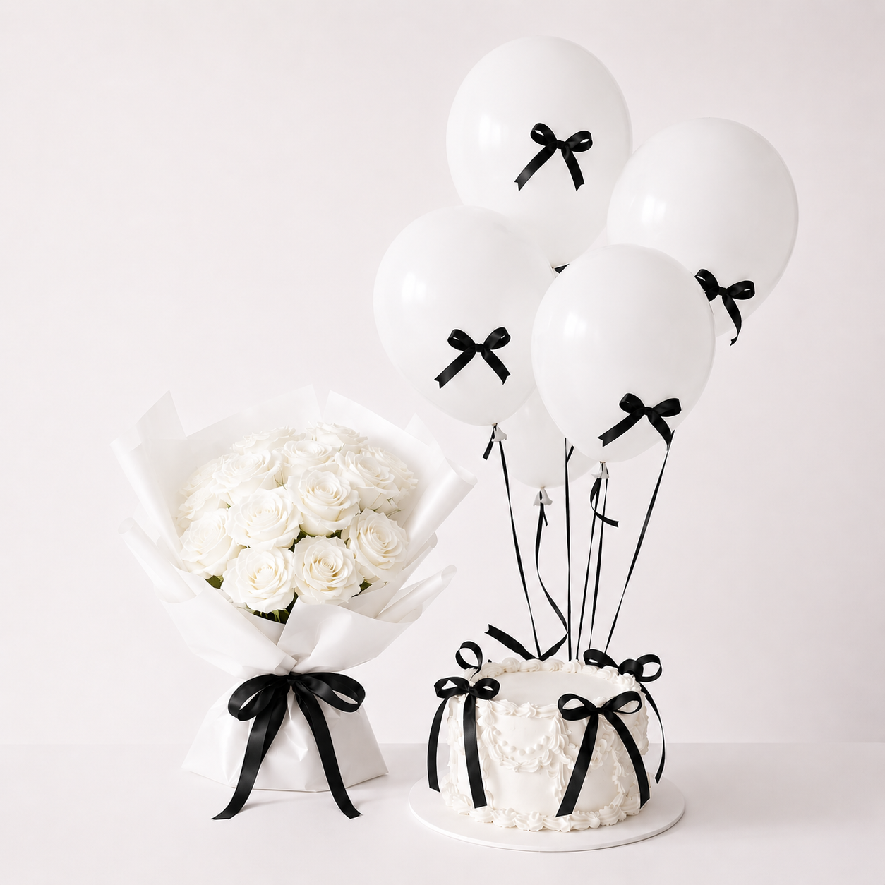 Set Vintage Party - Torta, Palloncini e Bouquet