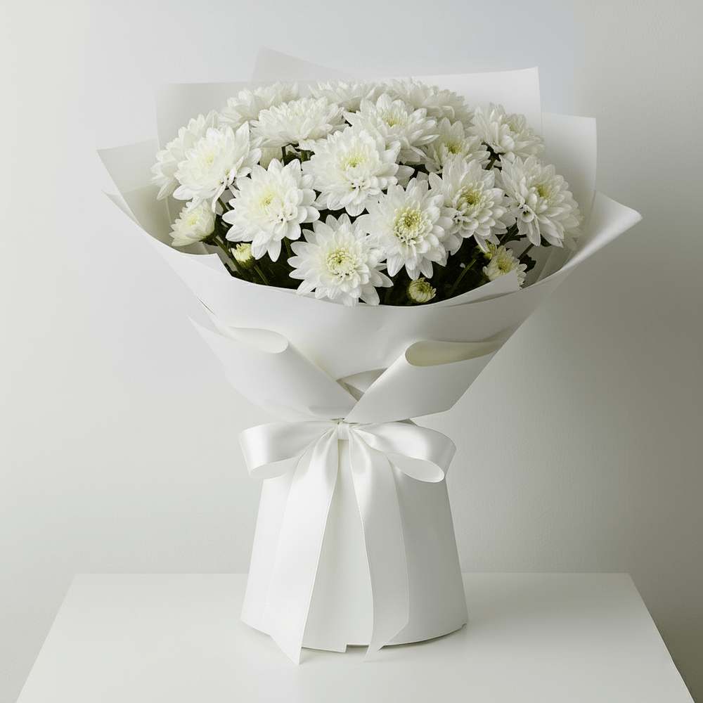 Bouquet Crisantemi Bianchi - DELUXY