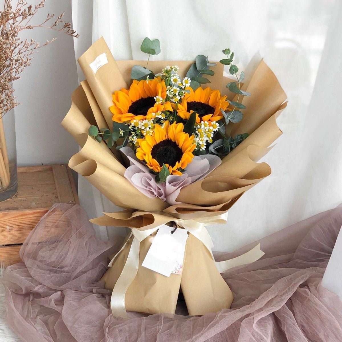 Bouquet di girasoli con telegramma - DELUXY