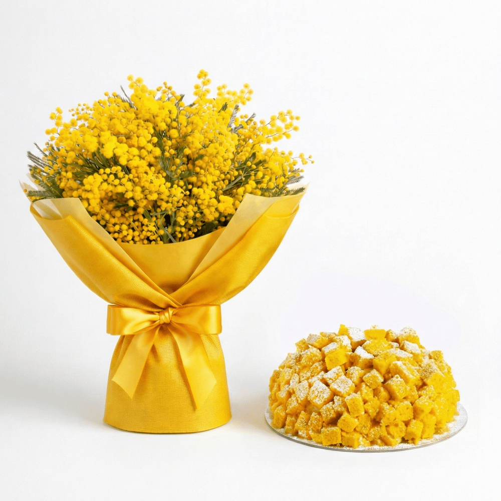 Bouquet e Torta Mimosa - DELUXY