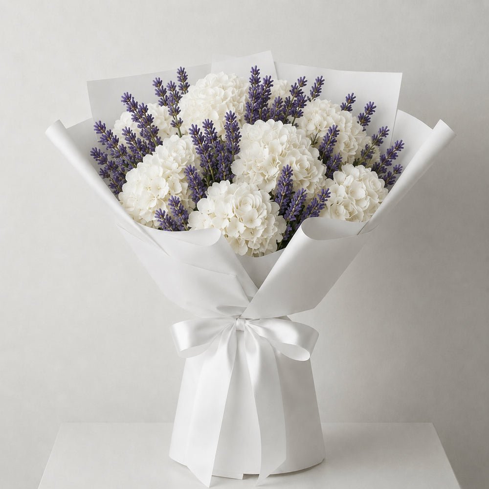 Bouquet Lavanda e Ortensie Bianche - DELUXY