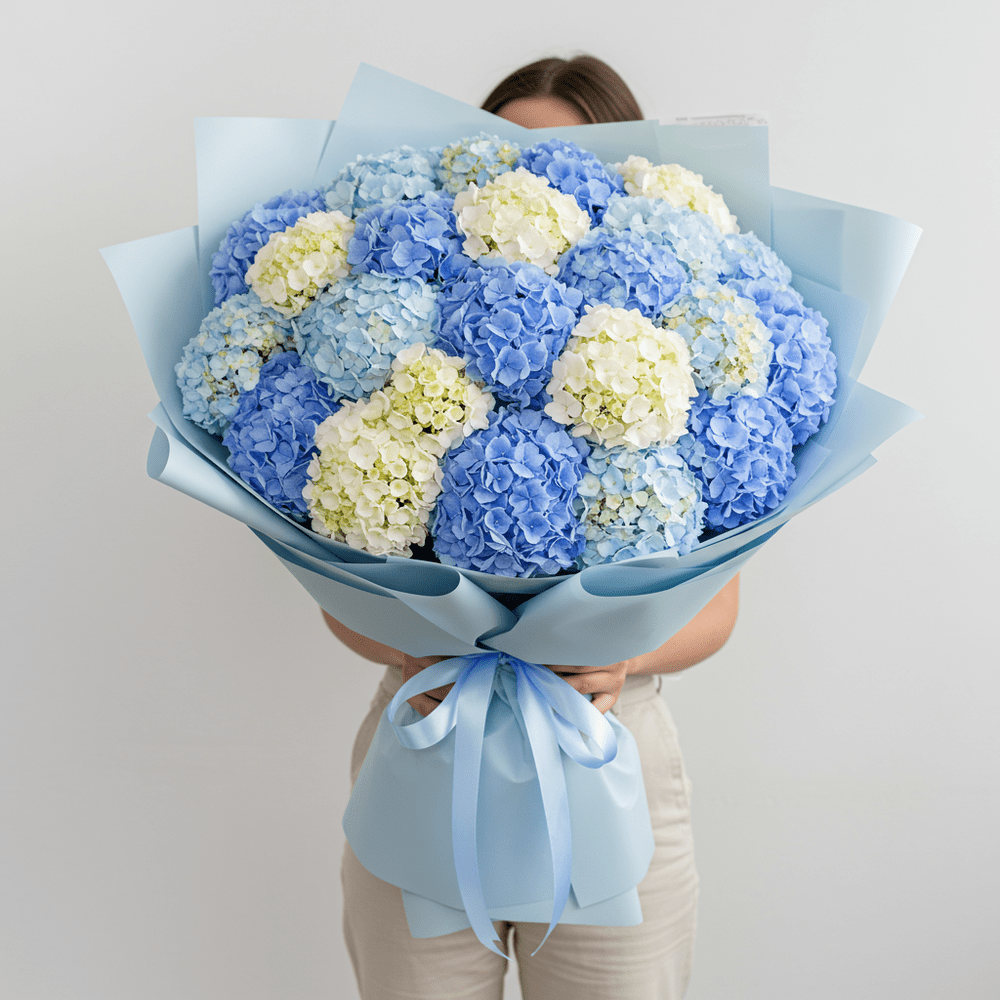 Bouquet Ortensie Bianche, Azzurre e Blu - DELUXY