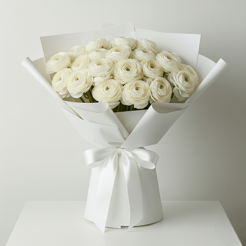 Bouquet Ranuncoli Bianchi - DELUXY