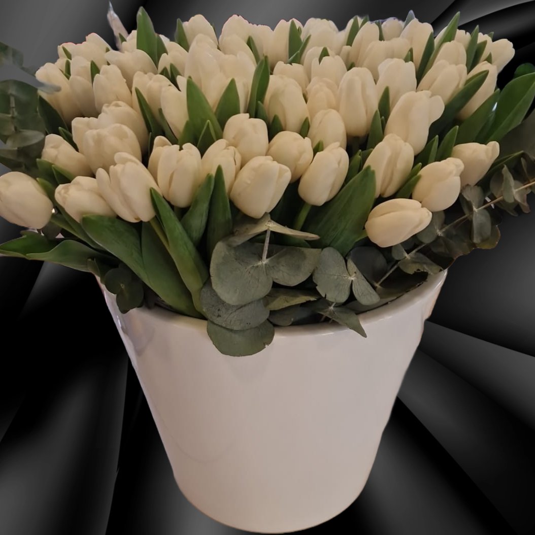 Cappelliera con Tulipani bianchi - DELUXY