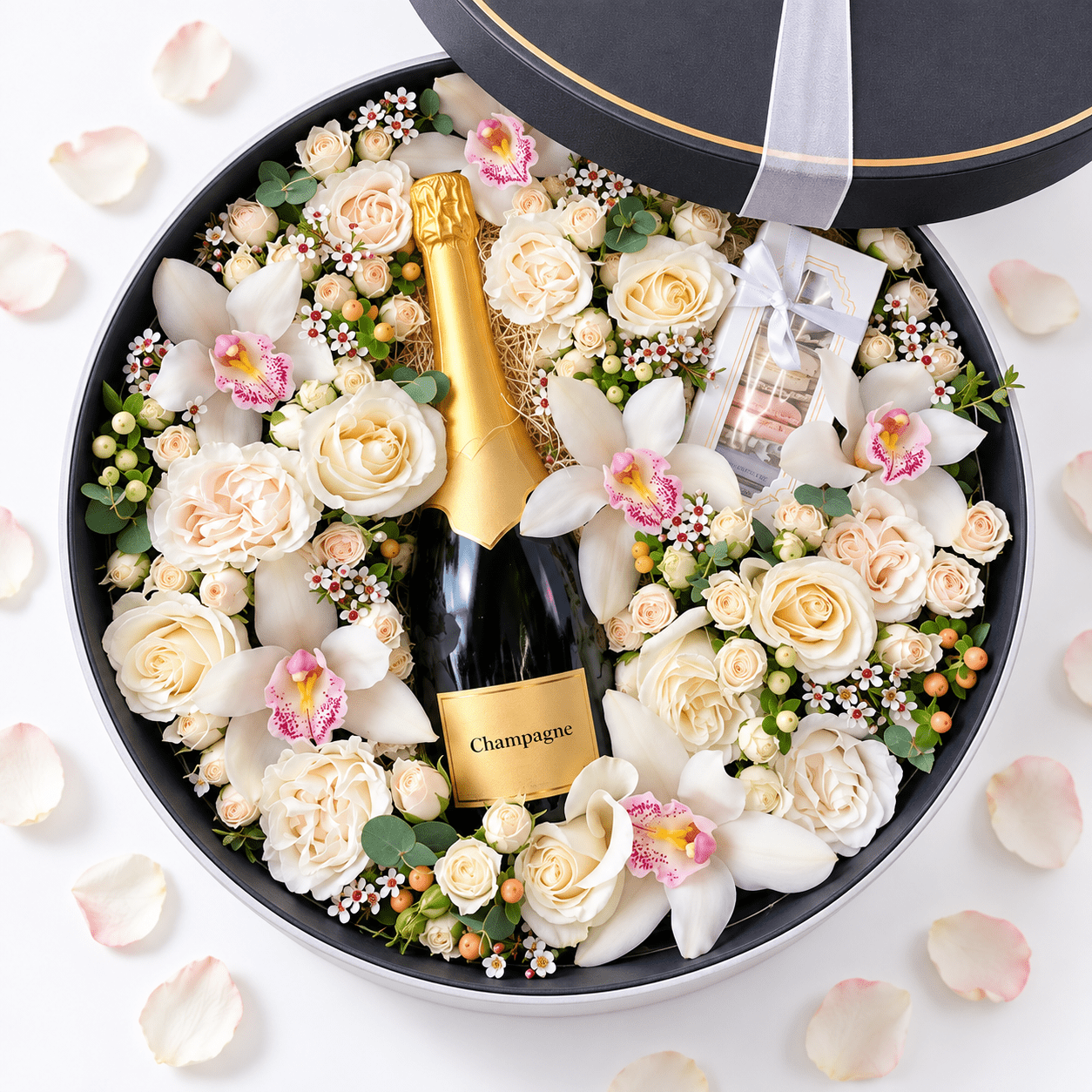 Cappelliera Fiori, Champagne e Macarons - DELUXY