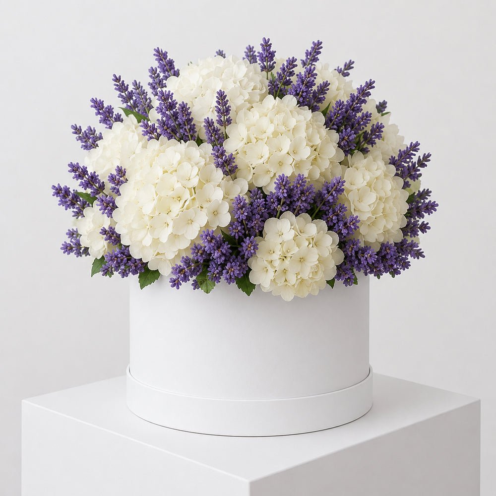Cappelliera Lavanda e Ortensie Bianche - DELUXY