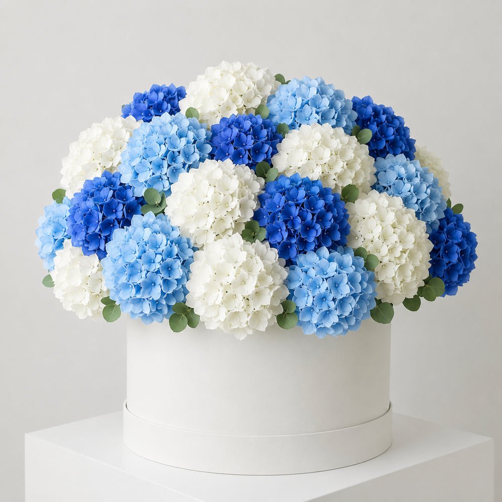 Cappelliera Ortensie Bianche Blu e Azzurre - DELUXY