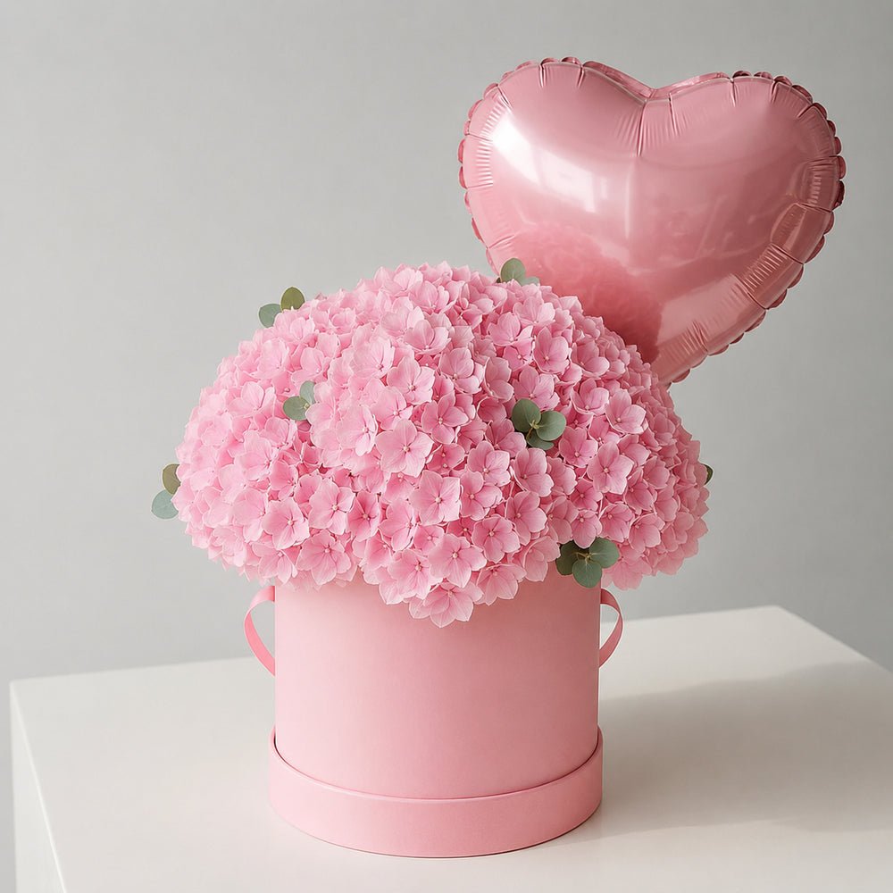 Cappelliera Ortensie e Palloncino PINK - DELUXY
