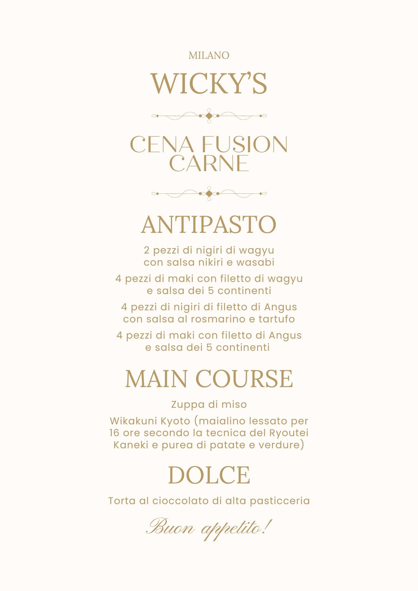 Cena Fusion Compleanno - Menù Carne (2 Persone) - DELUXY