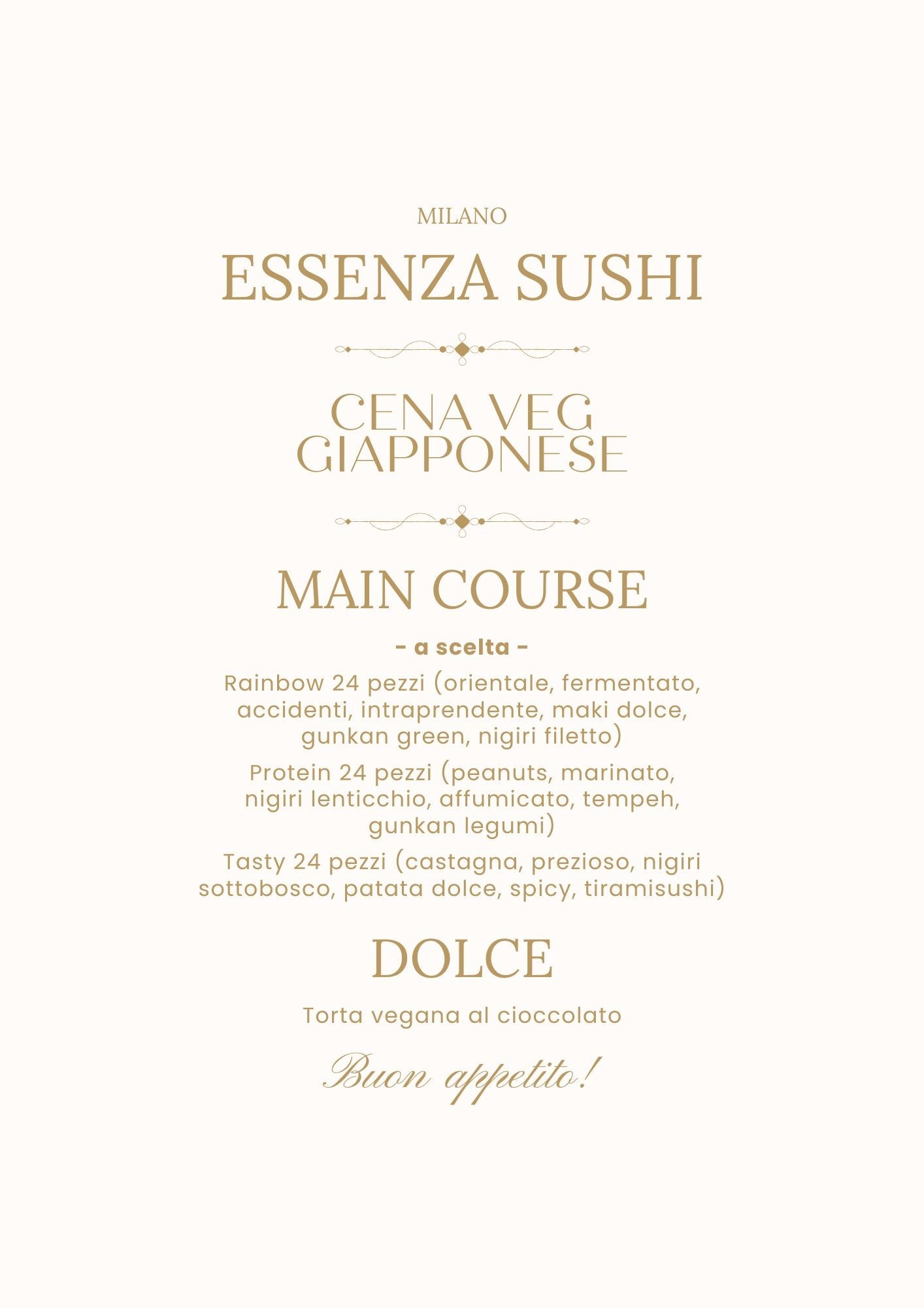 Cena Giapponese Compleanno - Menù Vegan (2 Persone) - DELUXY