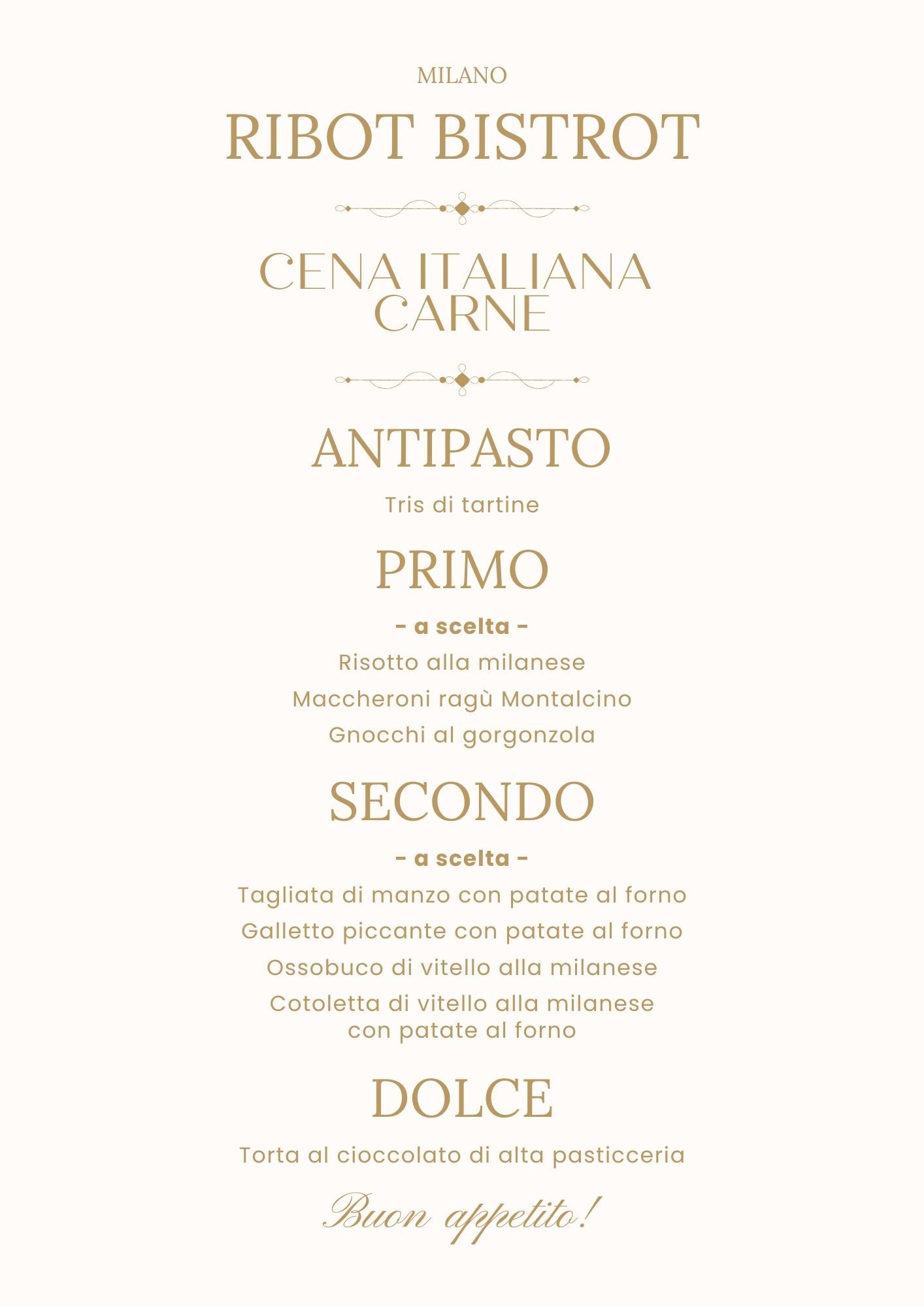 Cena Italiana Compleanno - Menù Carne (2 Persone) - DELUXY