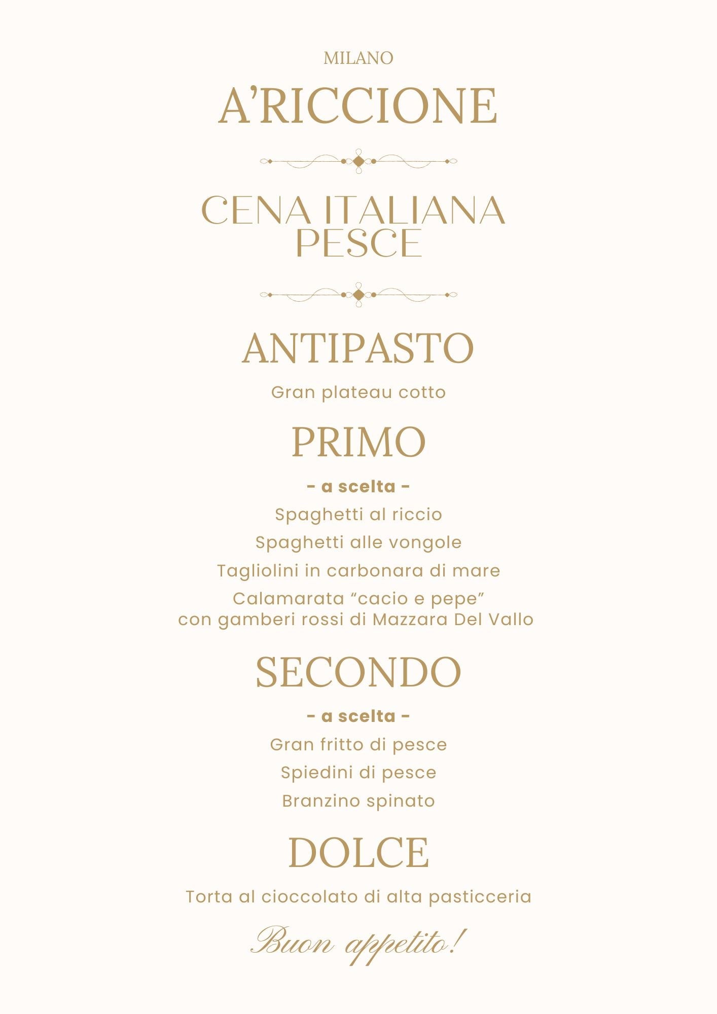 Cena Italiana Compleanno - Menù Pesce (2 Persone) - DELUXY