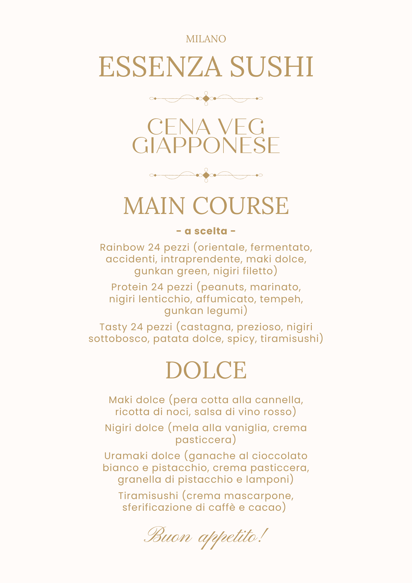 Cena Romantica Giapponese - Menù Vegan (2 Persone) - DELUXY