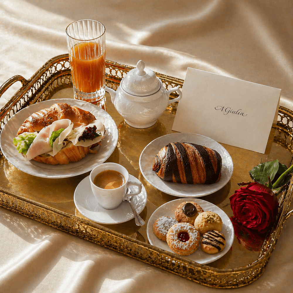 Colazione "I Love You" con rosa (1 Persona) - DELUXY