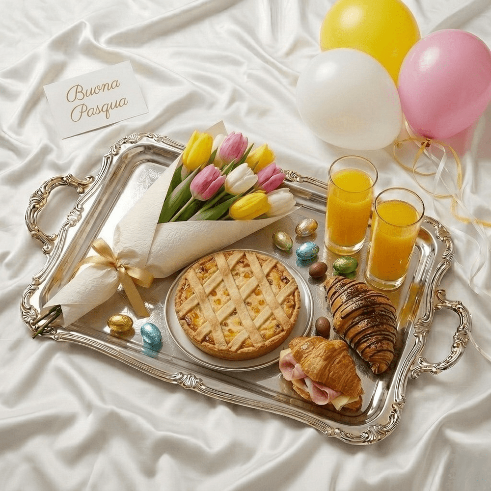 Colazione Pasqua/Pasquetta con Tulipani e Palloncini (2 persone) - DELUXY