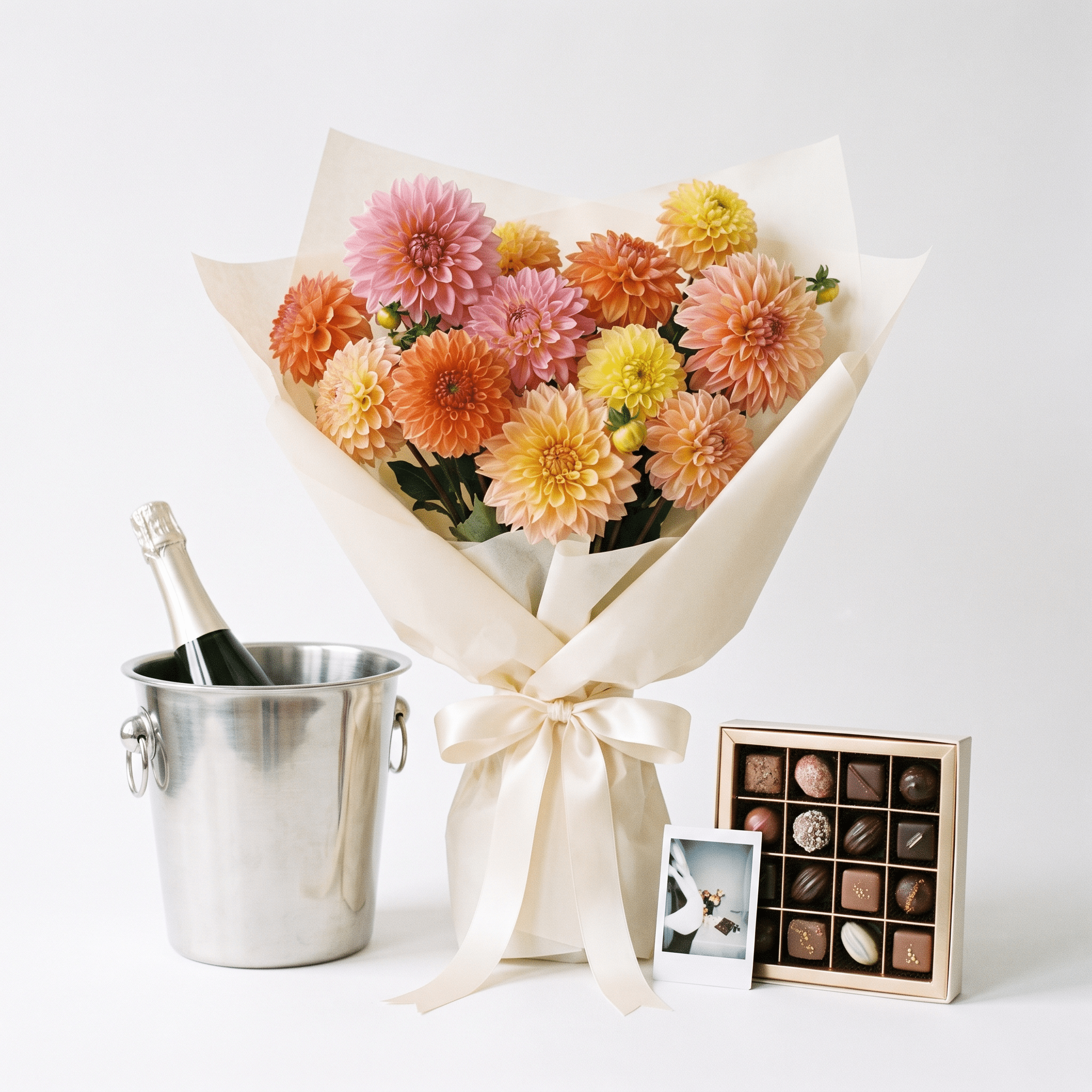 Dalie Colorate e Praline d'Autore (Champagne) - DELUXY