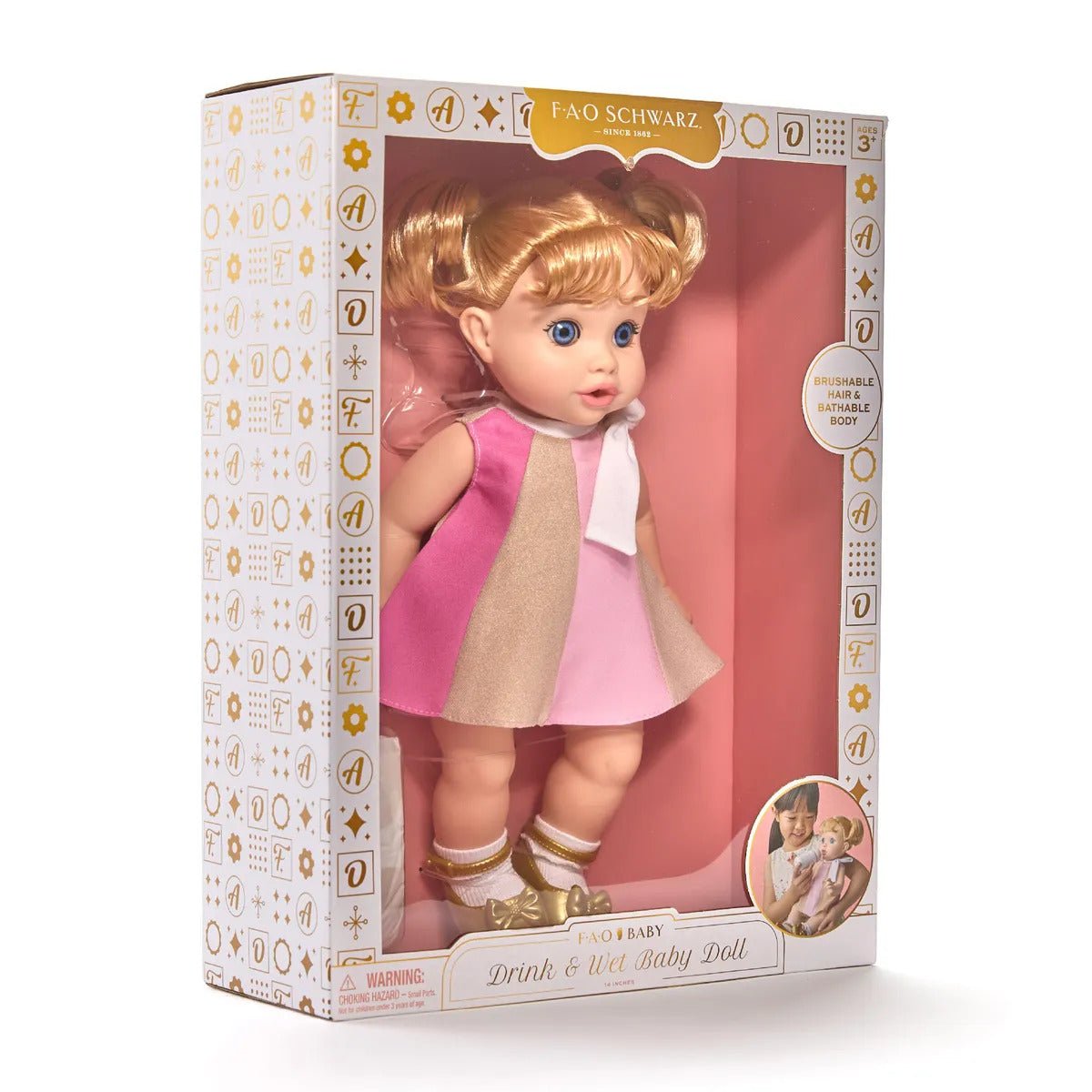 FAO Baby Doll Drink & Wet (35 cm) - DELUXY