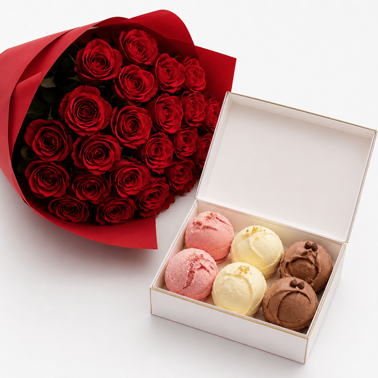 Gelato Artigianale e Rose Rosse - DELUXY