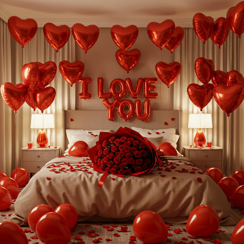 House Party - Anniversario con rose, champagne e palloncini - DELUXY