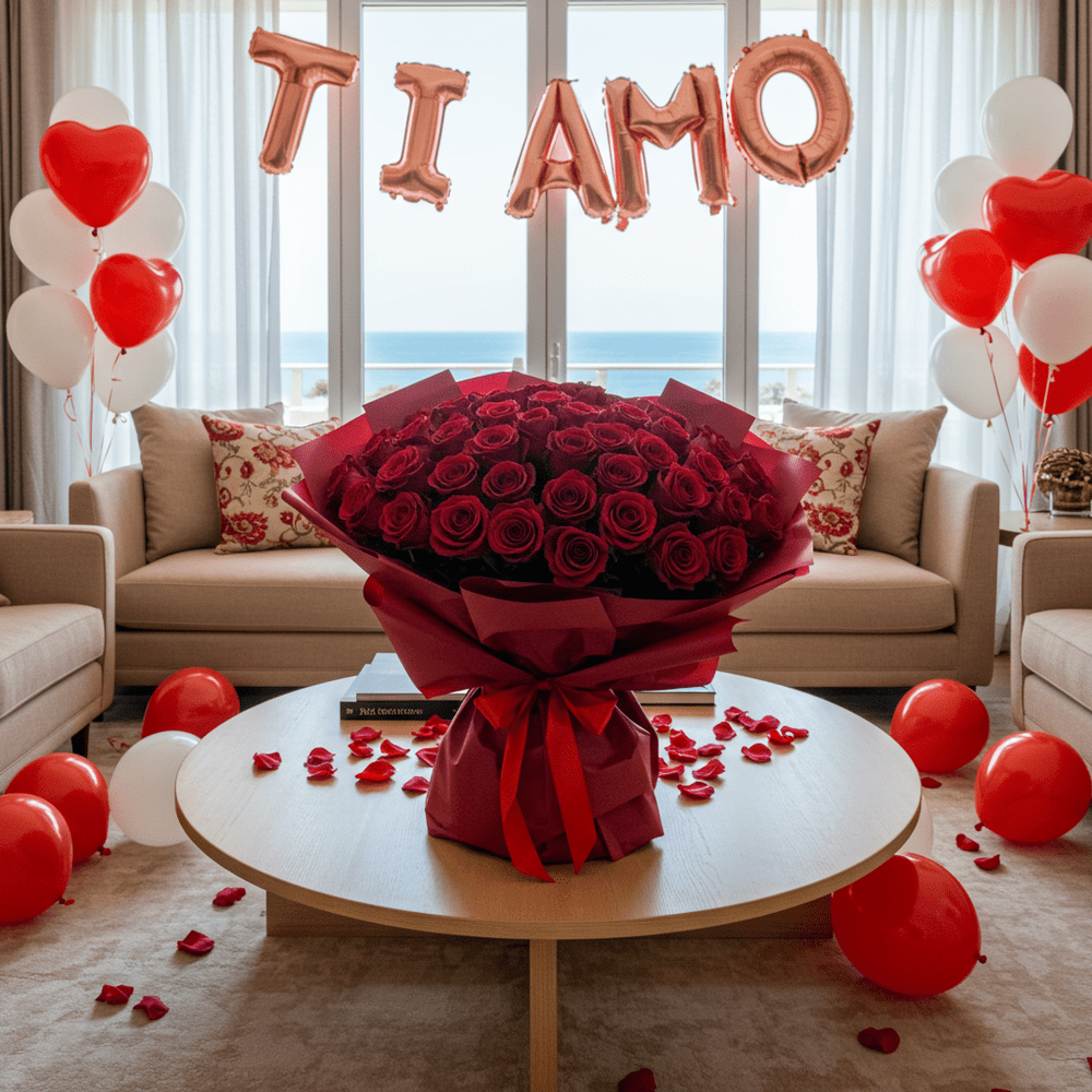 House Party - Anniversario con rose e palloncini - DELUXY
