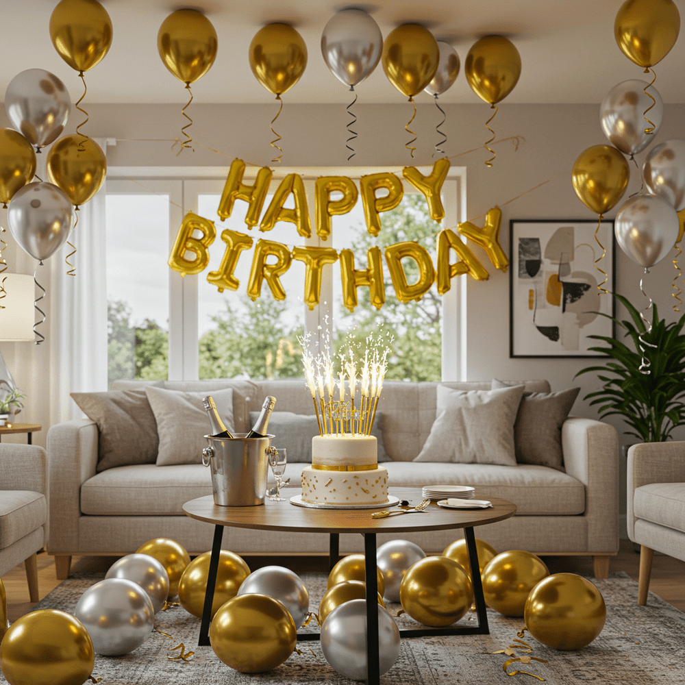 House Party Luxury - Compleanno con torta, champagne e palloncini - DELUXY