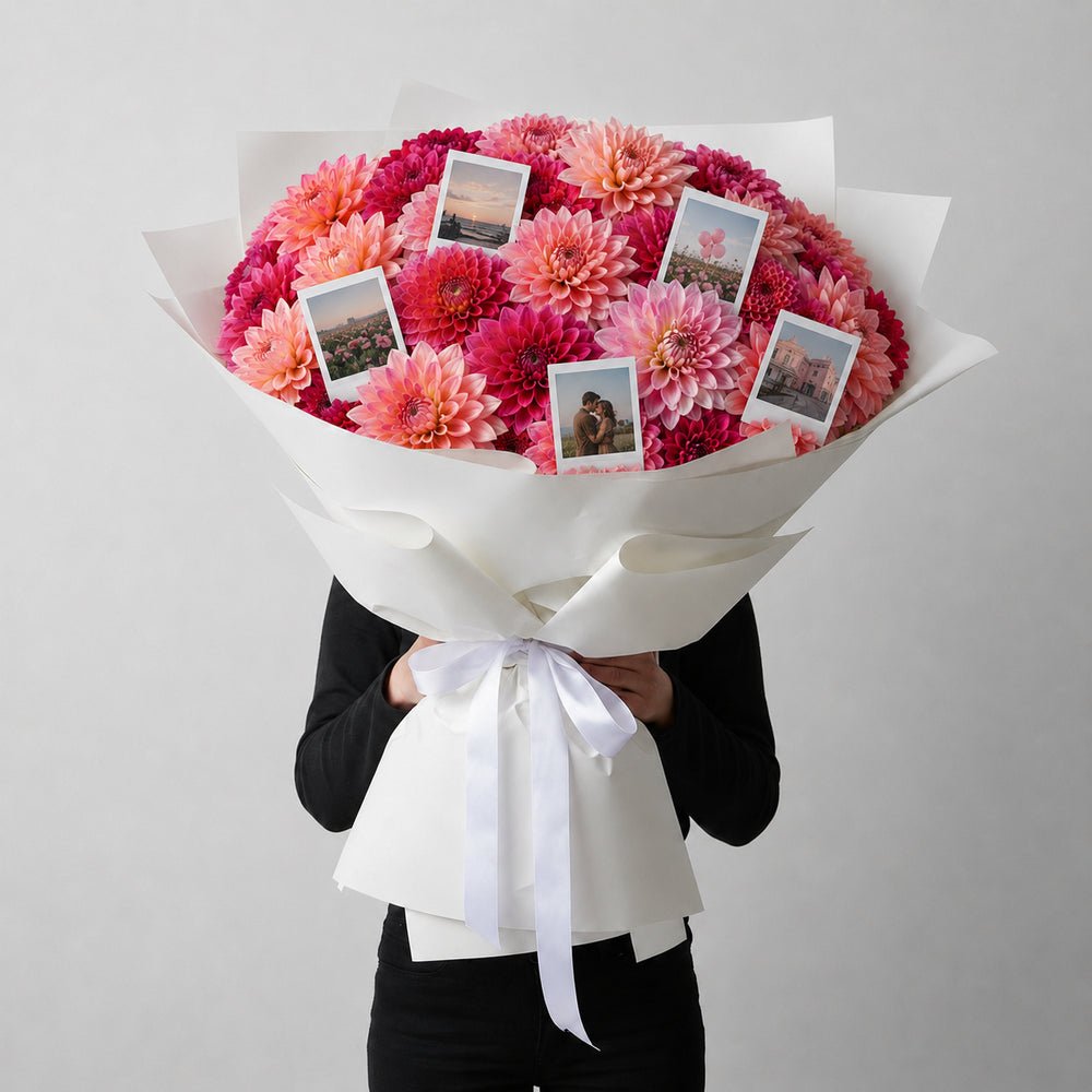 MAXI Bouquet Dalie Rosa - Polaroid - DELUXY