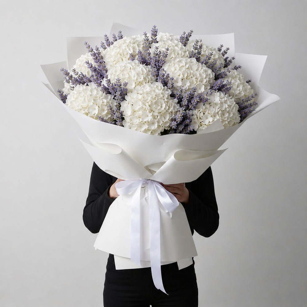 MAXI Bouquet Lavanda e Ortensie Bianche - DELUXY
