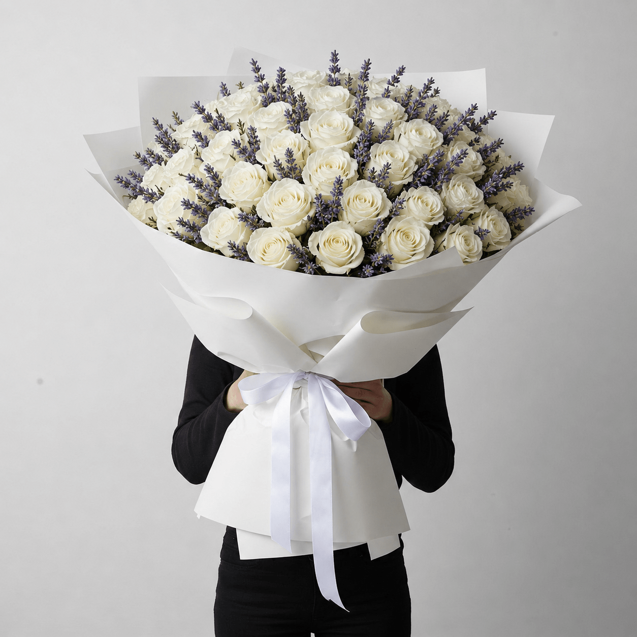 MAXI Bouquet Lavanda e Rose Bianche - DELUXY