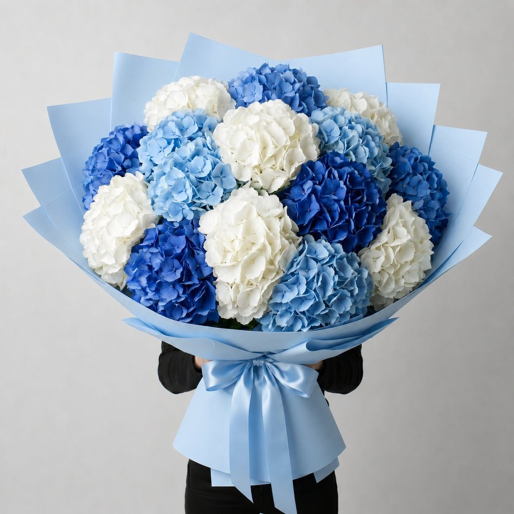 MAXI Bouquet Ortensie Bianche, Azzurre e Blu - DELUXY