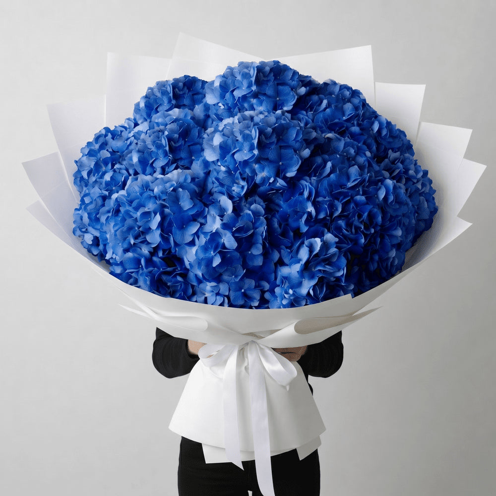 Maxi bouquet di ortensie blu pregiate DELUXY