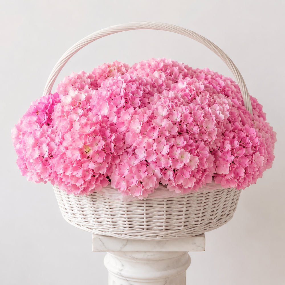 MAXI Cesto Ortensie Rosa - DELUXY