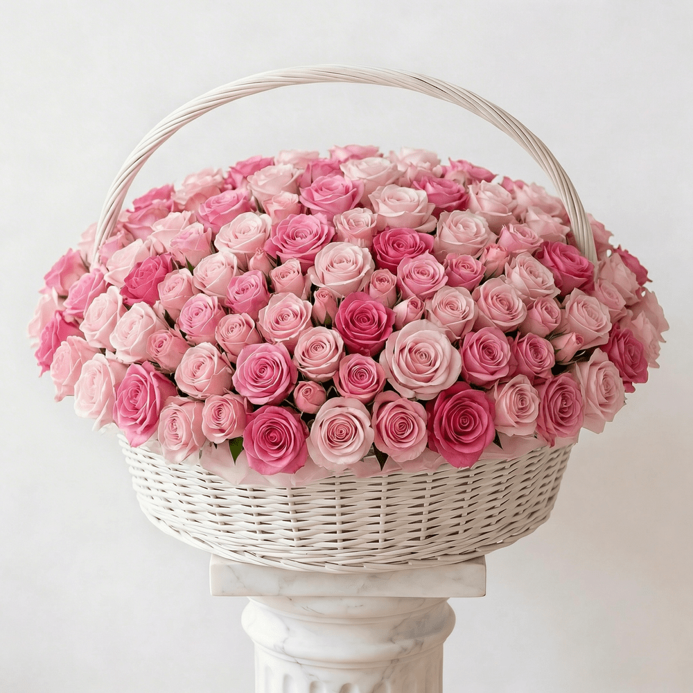 MAXI Cesto Rose Rosa - DELUXY