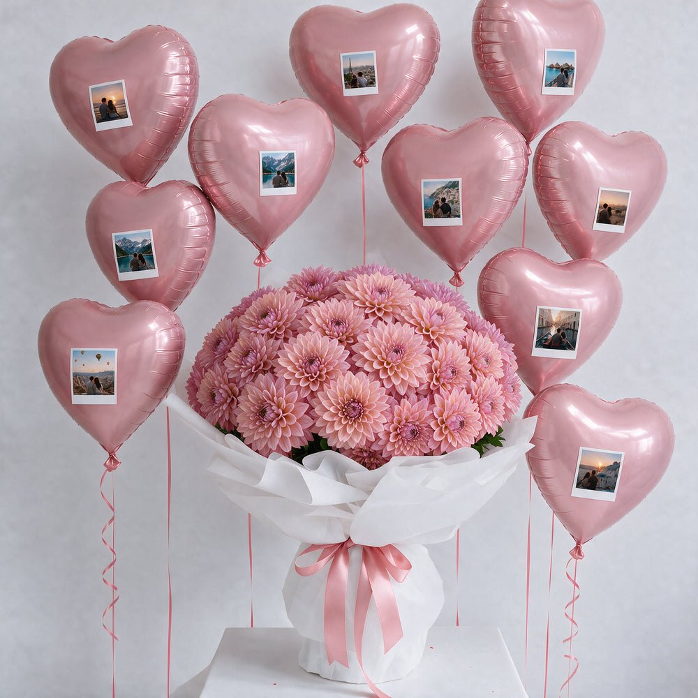 Regina di Cuori - Dalie Rosa e Polaroid - DELUXY