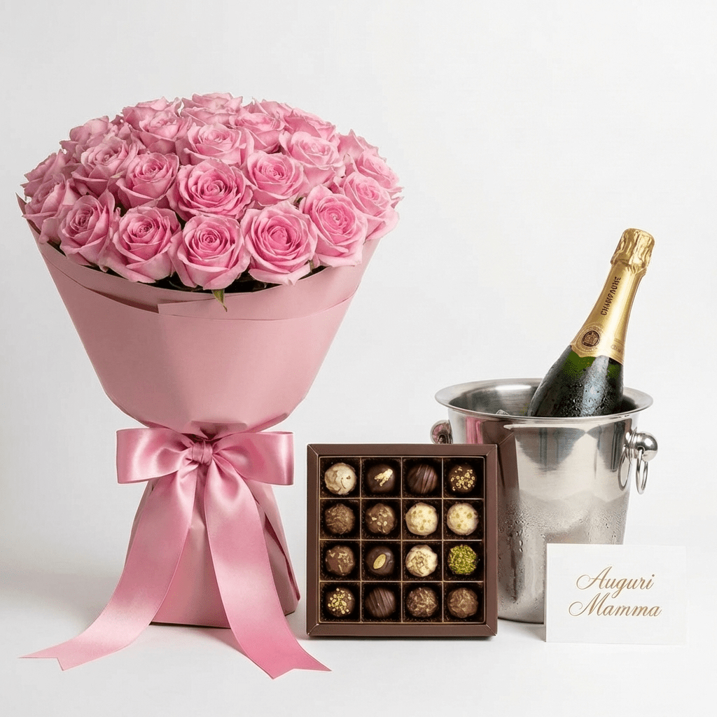 Rose Rosa e Praline d'Autore (Champagne Rosé) - DELUXY