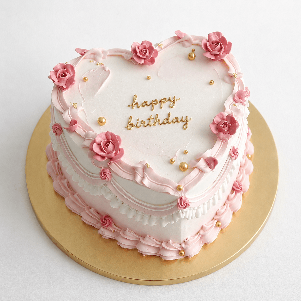 Roses Heart Vintage Cake - DELUXY