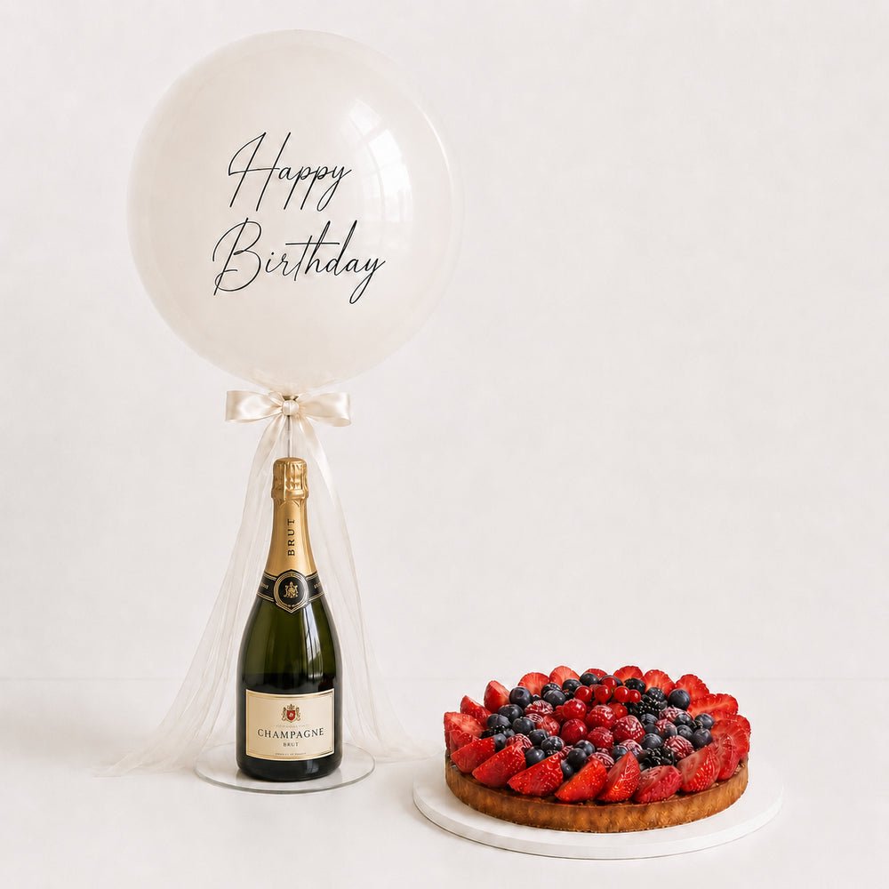 Set Champagne Brut, Palloncino e Torta - DELUXY